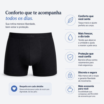 Cueca Boxer Absorvente - VIVRA